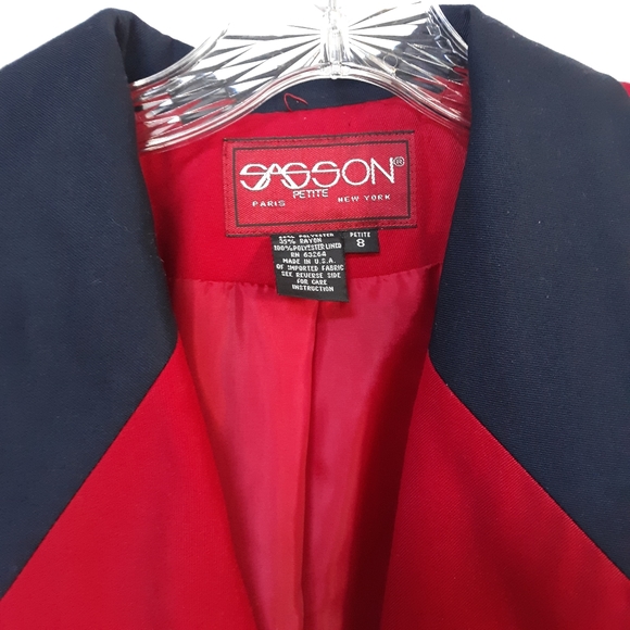 Cherry Red & Navy Suit Size 8 - Picture 7 of 8